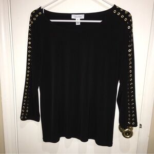 Calvin Klein Black Top with Gold Accents